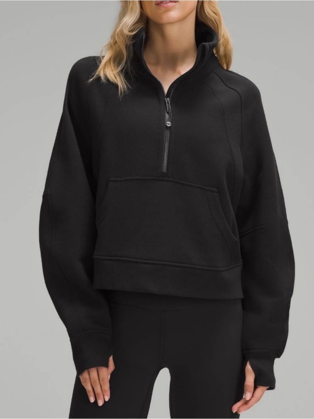 Lululemon Cropped Scuba Quarter-Zip Funnel Neck Pullover Sweatshirt
